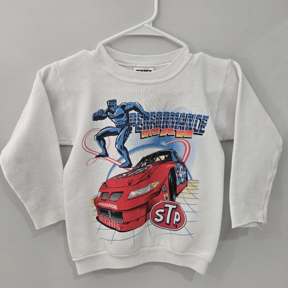Vintage 90s Bobby Hamilton NASCAR Racing Crewneck Sweatshirt Boys Size 8 Tultex